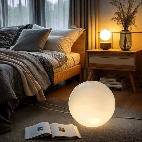 Outdoor globe light for patio spaces