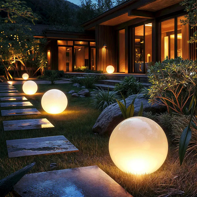 Garden globe lighting for outdoor living