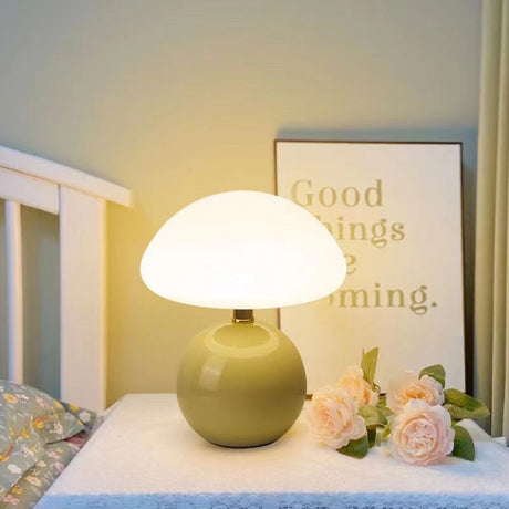 Lumora Ceramic Mushroom Lamp French Bauhaus Style