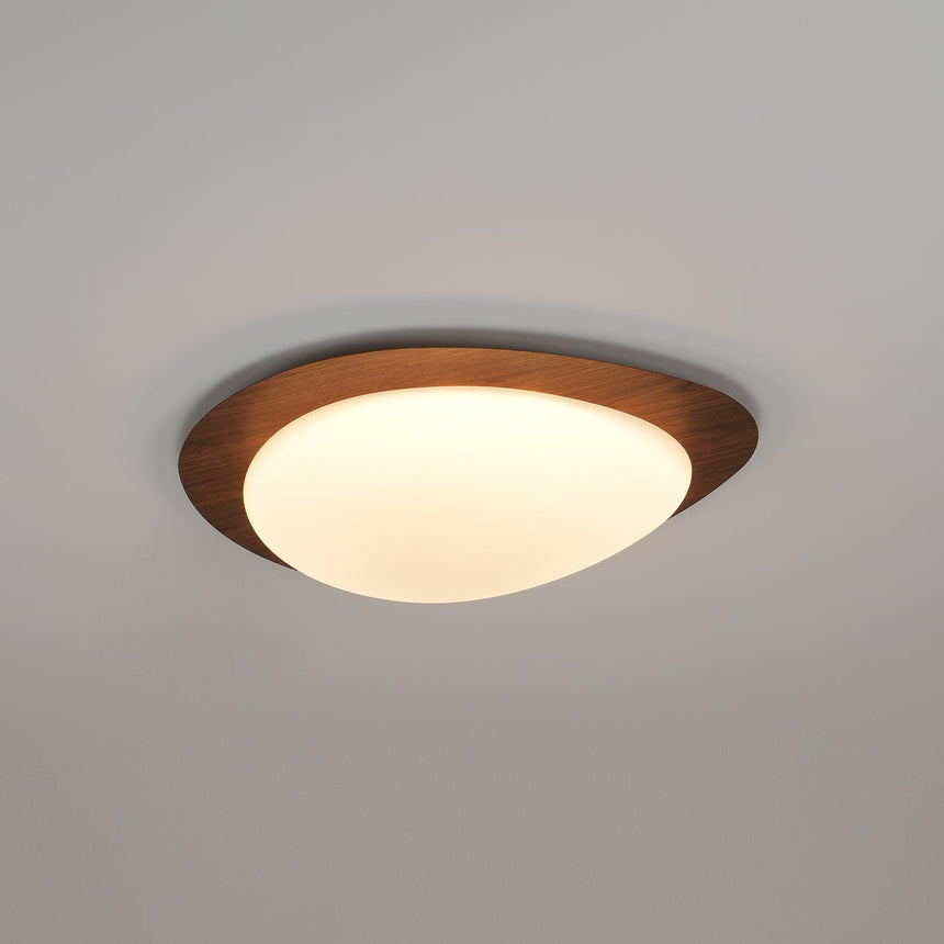 Wood Tone Ceiling Light Warm Glow