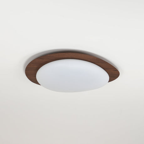 Walnut Wood Ceiling Light Pebble Silhouette