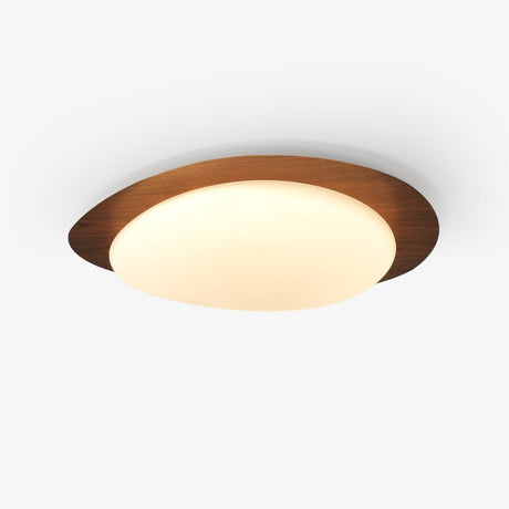 Wood Tone Ceiling Light Warm Glow