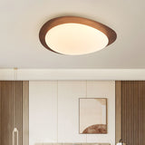 Walnut Wood Ceiling Light Pebble Silhouette