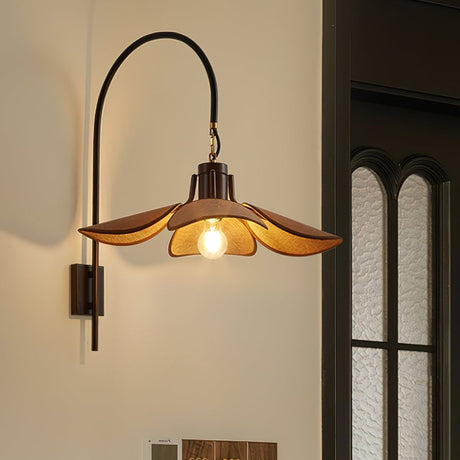 FloraNova Floral Linen Wall Lamp – Hero View - OroDwell