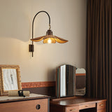 Wall Lamp In Linen And Wood Finish - OroDwell