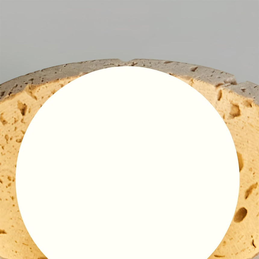 Travertine Wood Ceiling Light Sculptural Design