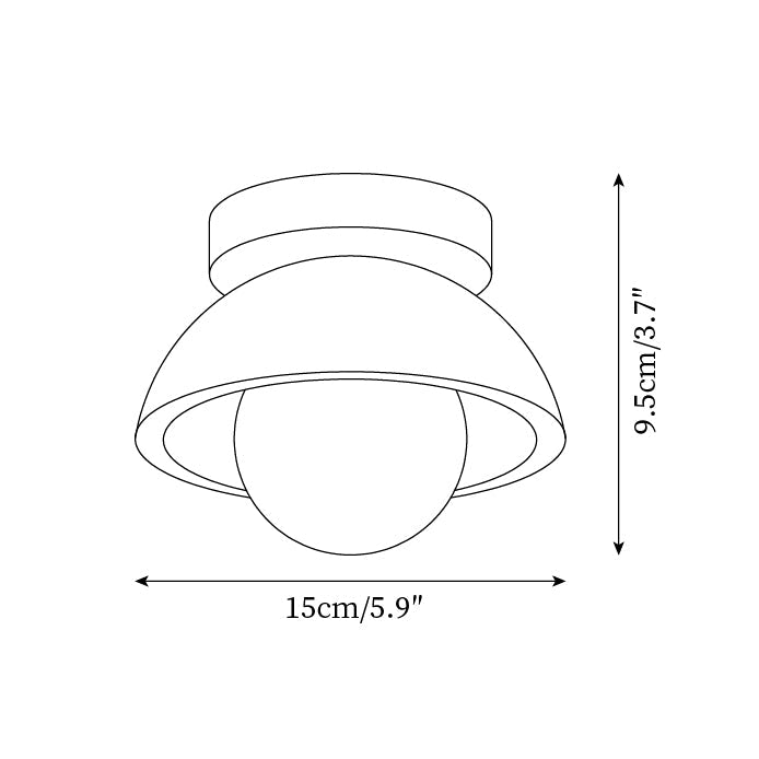 Travertine Glass Ceiling Light for Living Room
