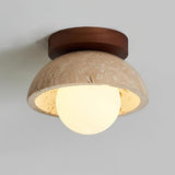 Travertine Glass Ceiling Light for Living Room