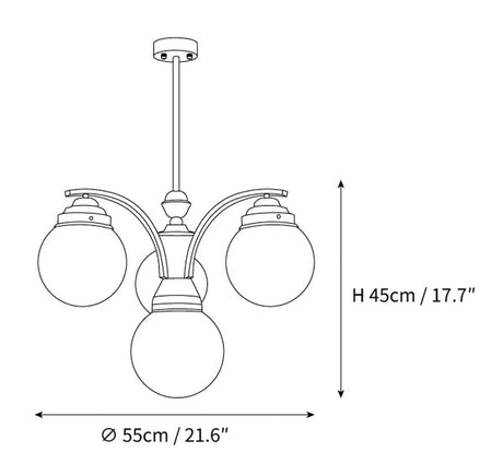 Eloria Chandelier 4-Lamp Configuration Detail View - OpalDwell