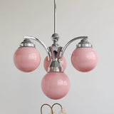 Round Chandelier Pink White Color Palette Accent - OpalDwell
