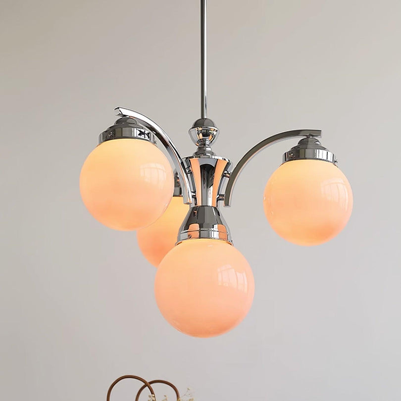 Eloria Round Chandelier Full Fixture Front View - OpalDwell