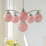 Eloria Round Chandelier Pink and White Design - OpalDwell