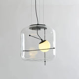 Glass Hanging Lamp Amber Finish Detail OpalDwell