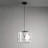 Glass Pendant Lamp Black Finish Detail OpalDwell