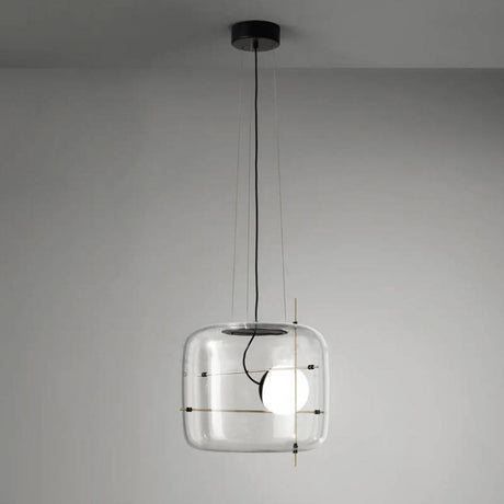 Glass Pendant Lamp Black Finish Detail OpalDwell