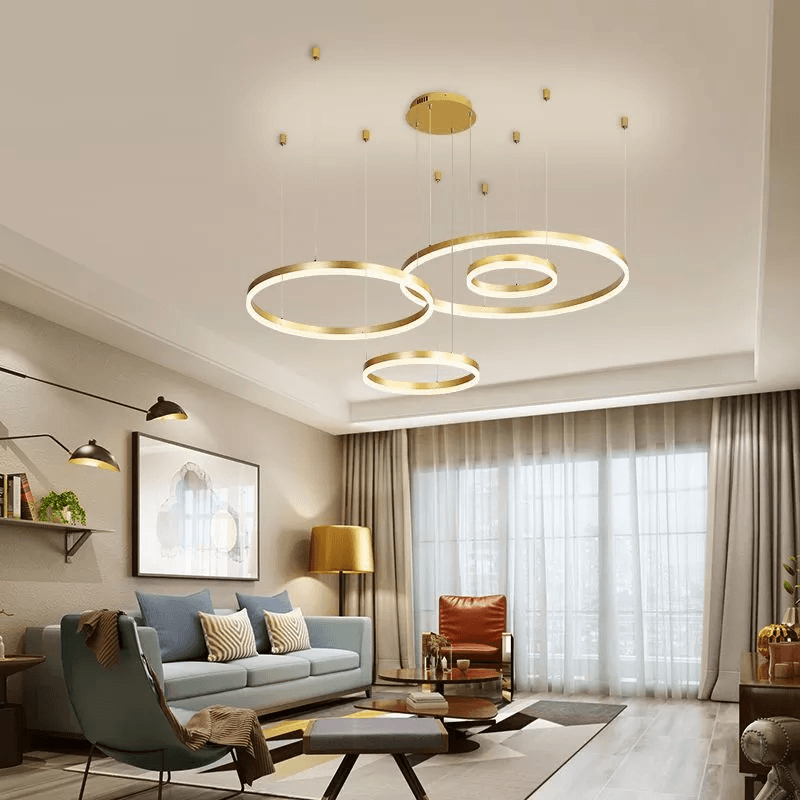 Circle Pendant Light Brown Finish Detail