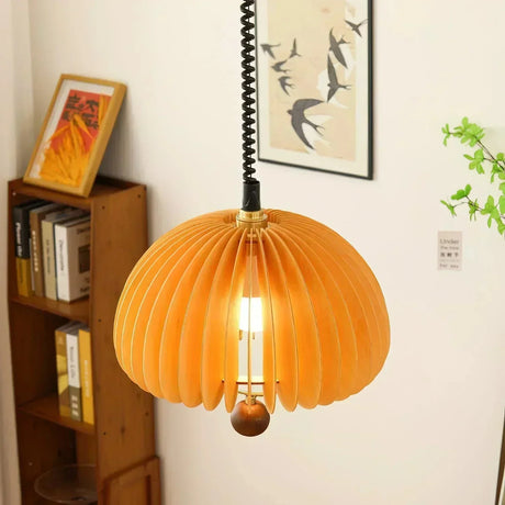 Pendant Light In Metal And Wood Finish - OroDwell