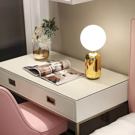 Glass and Metal Table Lamp Fixture