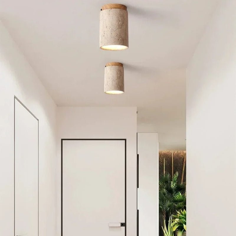 Travertine Light Fixture for Entryway