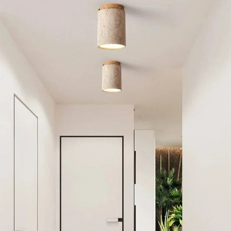 Travertine Light Fixture for Entryway