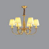 Fabric Shade Chandelier for Living Area