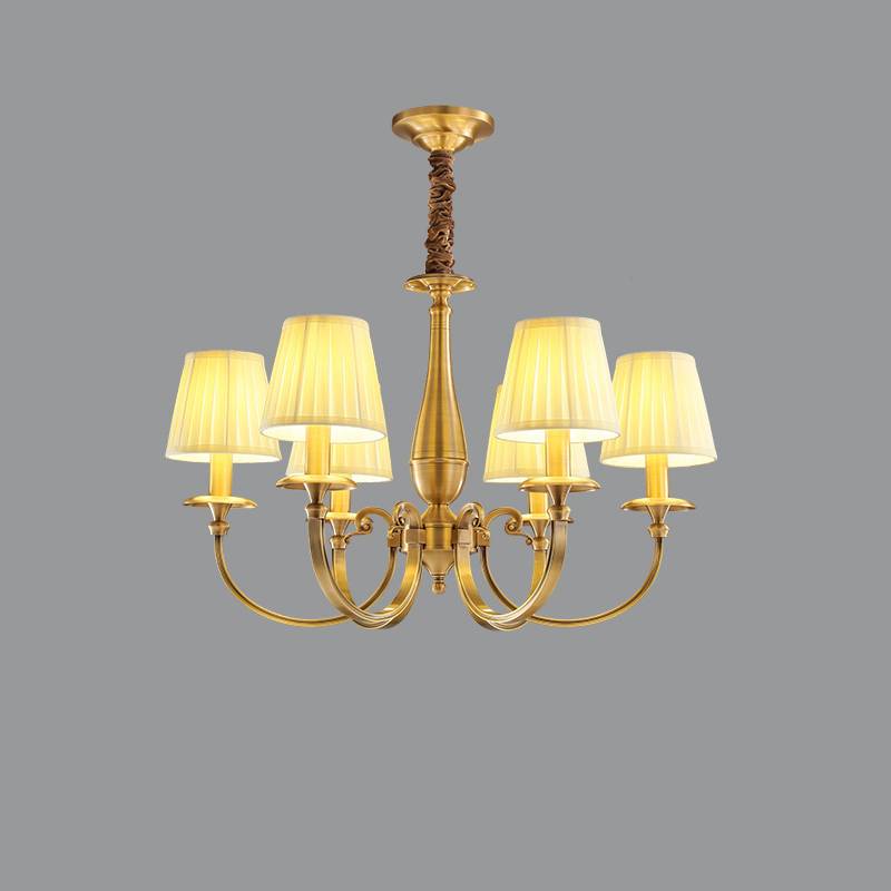 Fabric Shade Chandelier for Living Area