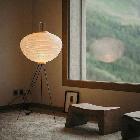 Kaze Rice Paper Floor Lamp - Japanese-Inspired Ambient Glow OpalDwell