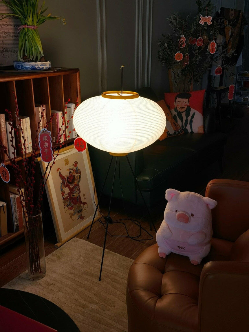 Rice Paper Floor Lamp for Living and Bedroom Spaces