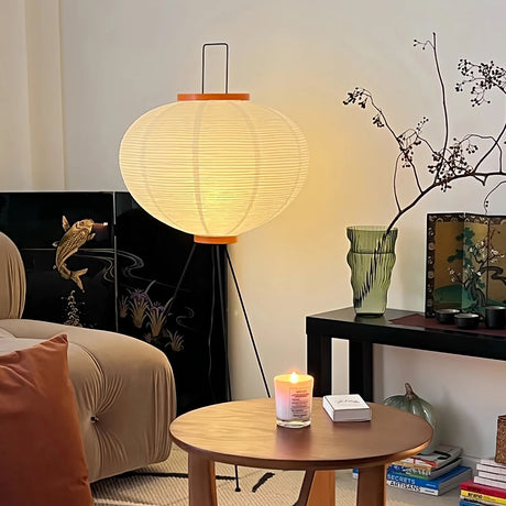 Kazumi Rice Paper Floor Lamp by OpalDwell Soft Ambient Glow OpalDwell