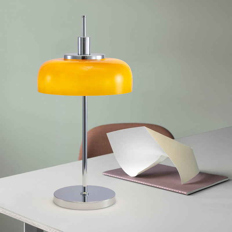 Metal Glass Table Lamp Silver Finish Detail OpalDwell