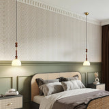 Roman Inspired Pendant Lamp with Wood and Brass Detail