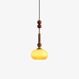 Roman Inspired Pendant Lamp with Wood and Brass Detail