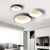 Clear metal ceiling light with circular silhouette design
