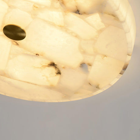 Round Alabaster Ceiling Light Soft Glow