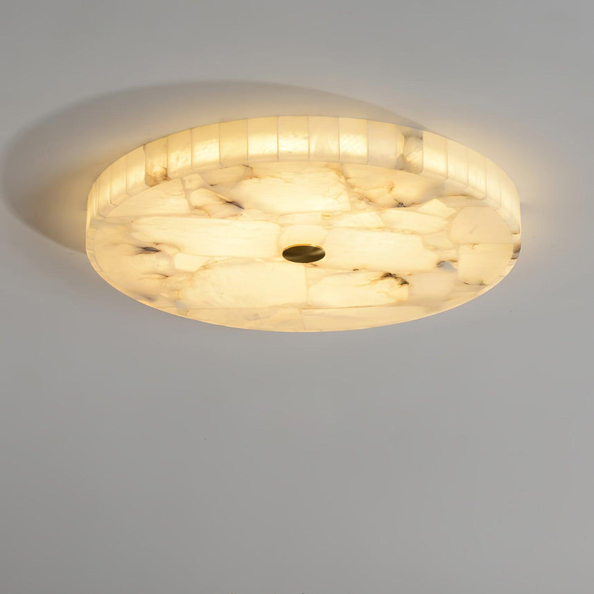Round Alabaster Ceiling Light Soft Glow