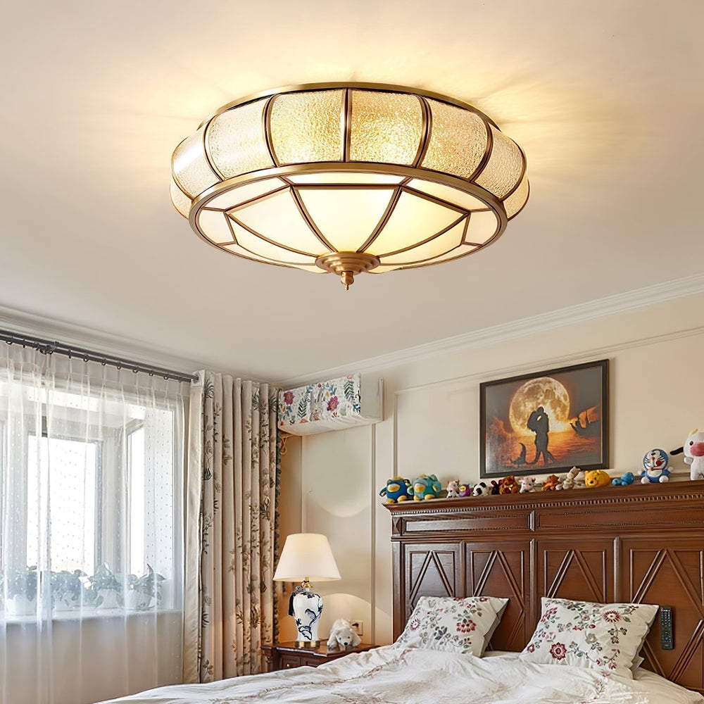 Elegant Textured Glass Ceiling Light – Hero View - OroDwell