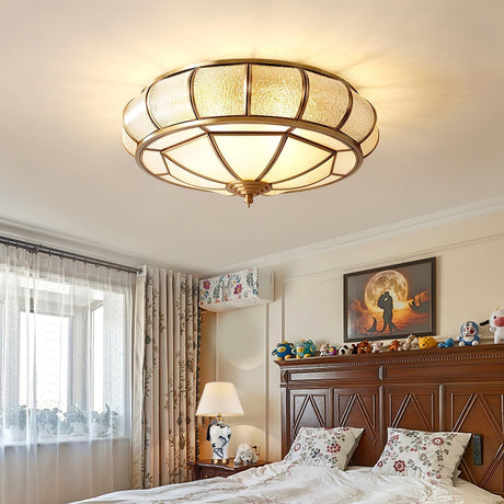VerreTexture Elegant Textured Glass Ceiling Light – Hero View - OroDwell