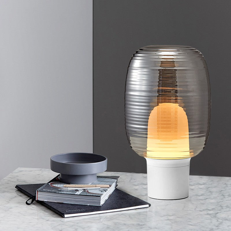 Glass Table Lamp Square Design for Bedroom