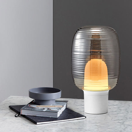 Glass Table Lamp Square Design for Bedroom