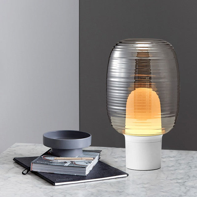 Glass Table Lamp Square Design for Bedroom