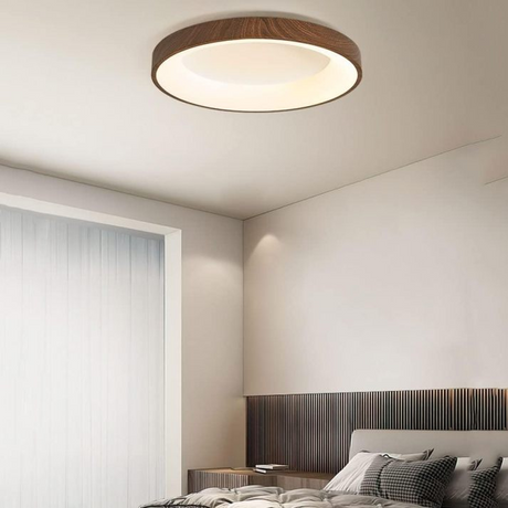Iron and acrylic wood ceiling light finish