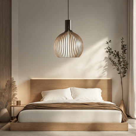 Rustic Bamboo Cage Pendant Light for Kitchen Island
