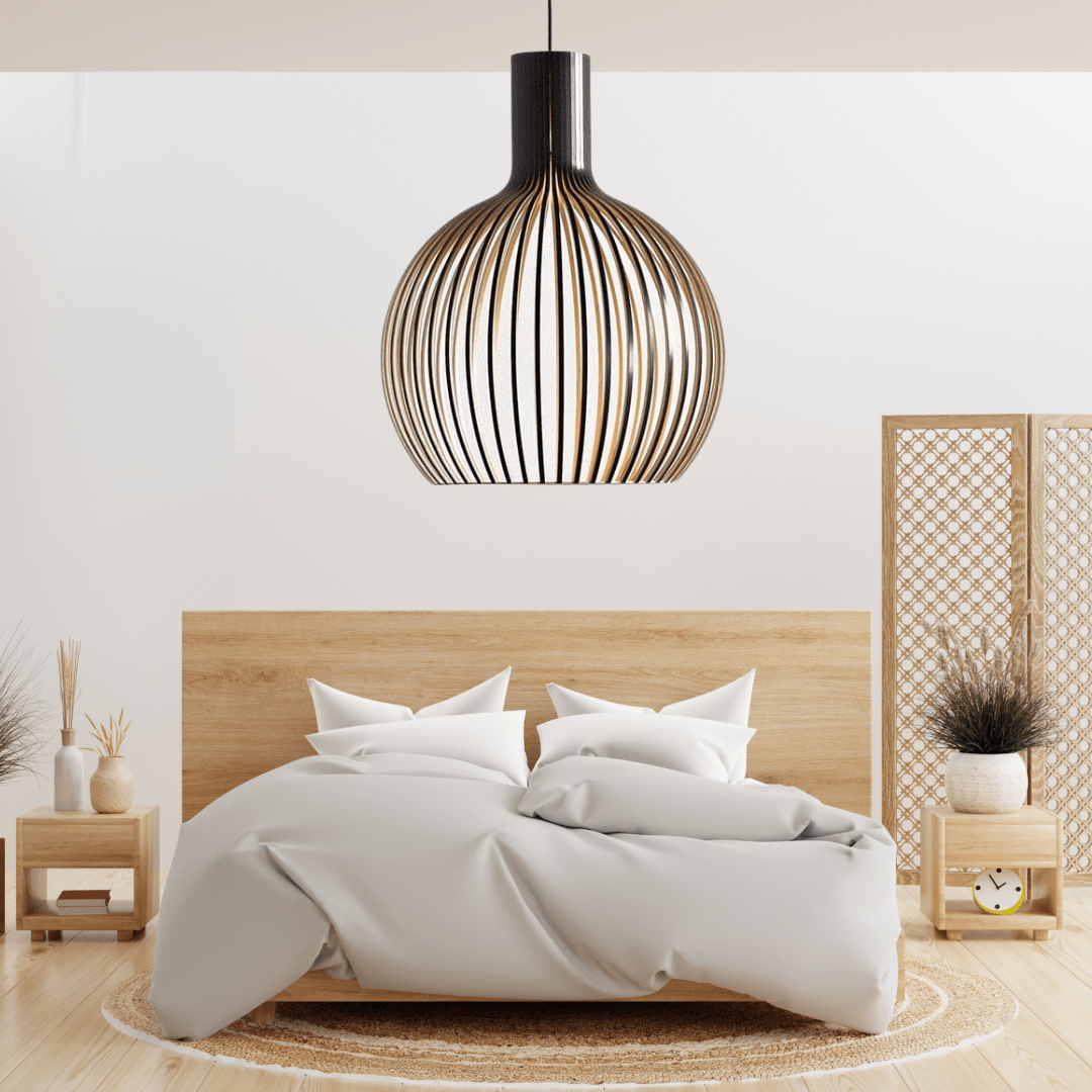 Bamboo cage pendant light for cafes and homes