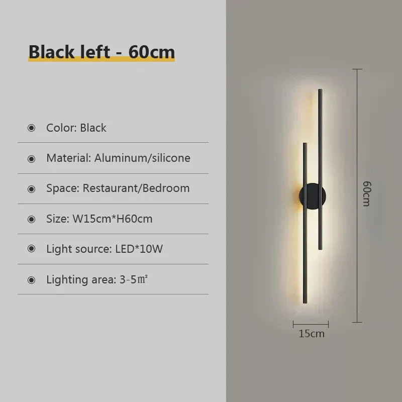 Black Gold Wall Sconce for Bedroom Accent