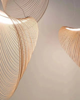 discreet-profile wood pendant lamp for kitchen decor
