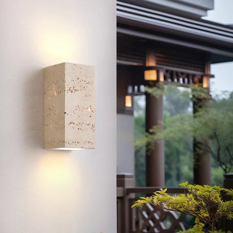 Perforated Stone Wall Light Fixture Detail