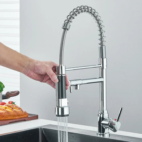 FluxSpout Dual Kitchen Mixer Tap rinsing vegetables use - OpalDwell