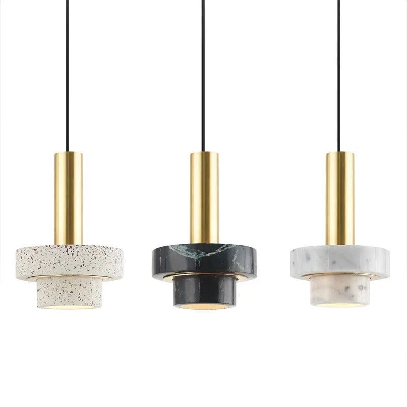 Rowen marble pendant light close-up texture view