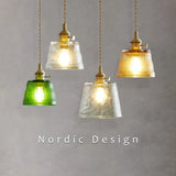 Glass pendant light bright gentle glow scene