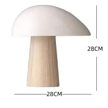 Metal frame table lamp with wood details